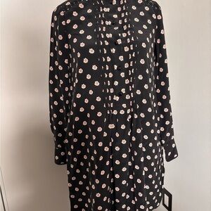 Kate Spade Black Dress with Pink Floral Design